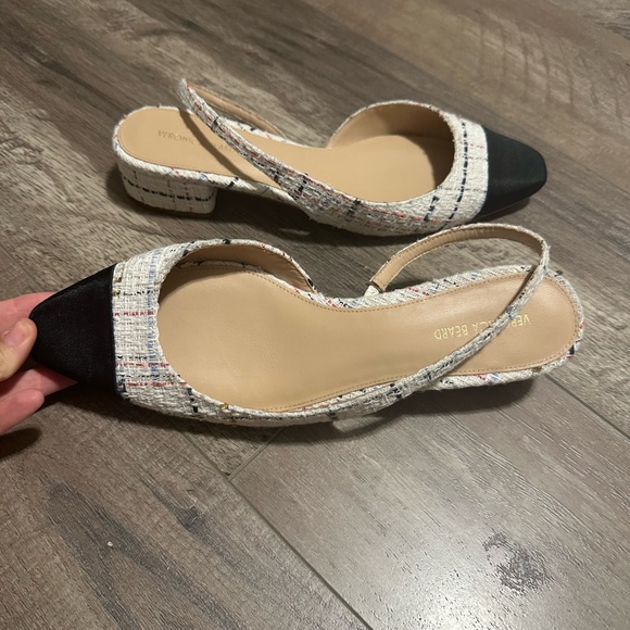 Veronica Beard Cecile Half d'Orsay Slingback Pump Multi White Tweed 9.5 - Picture 1 of 5